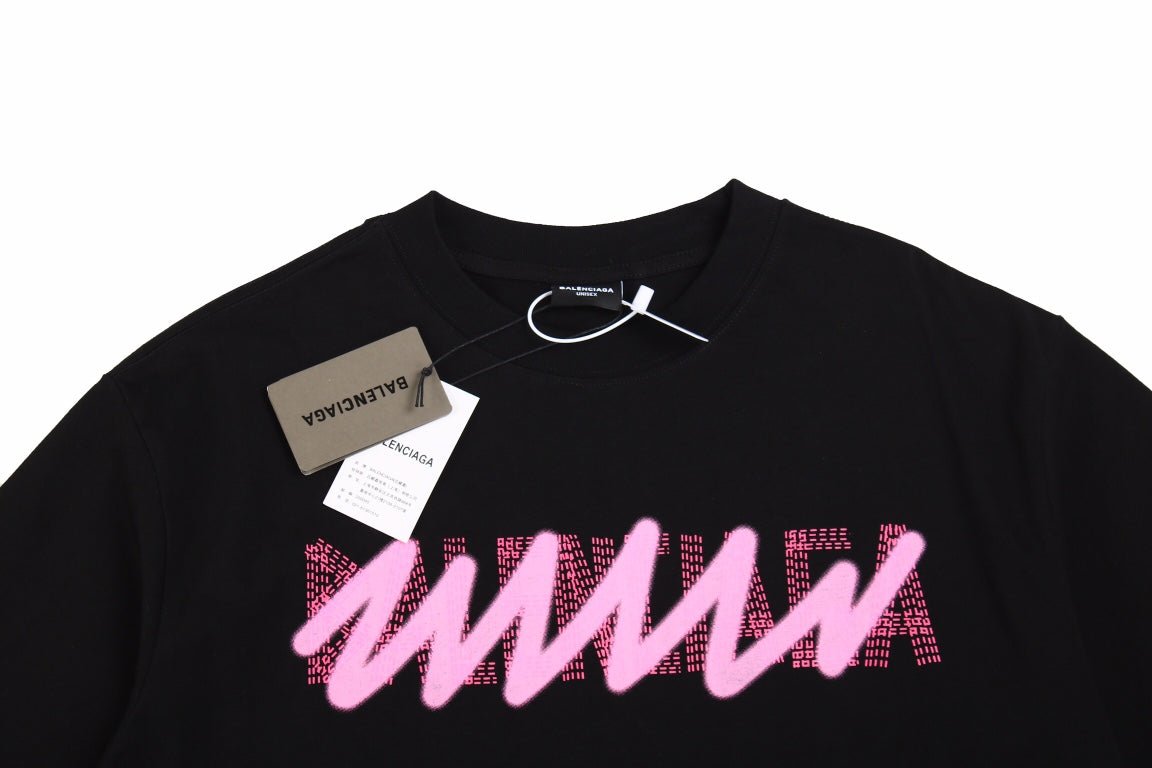BALENCIAGA GRAFFITI LOGO T-SHIRT BLACK - box - replica sneakers