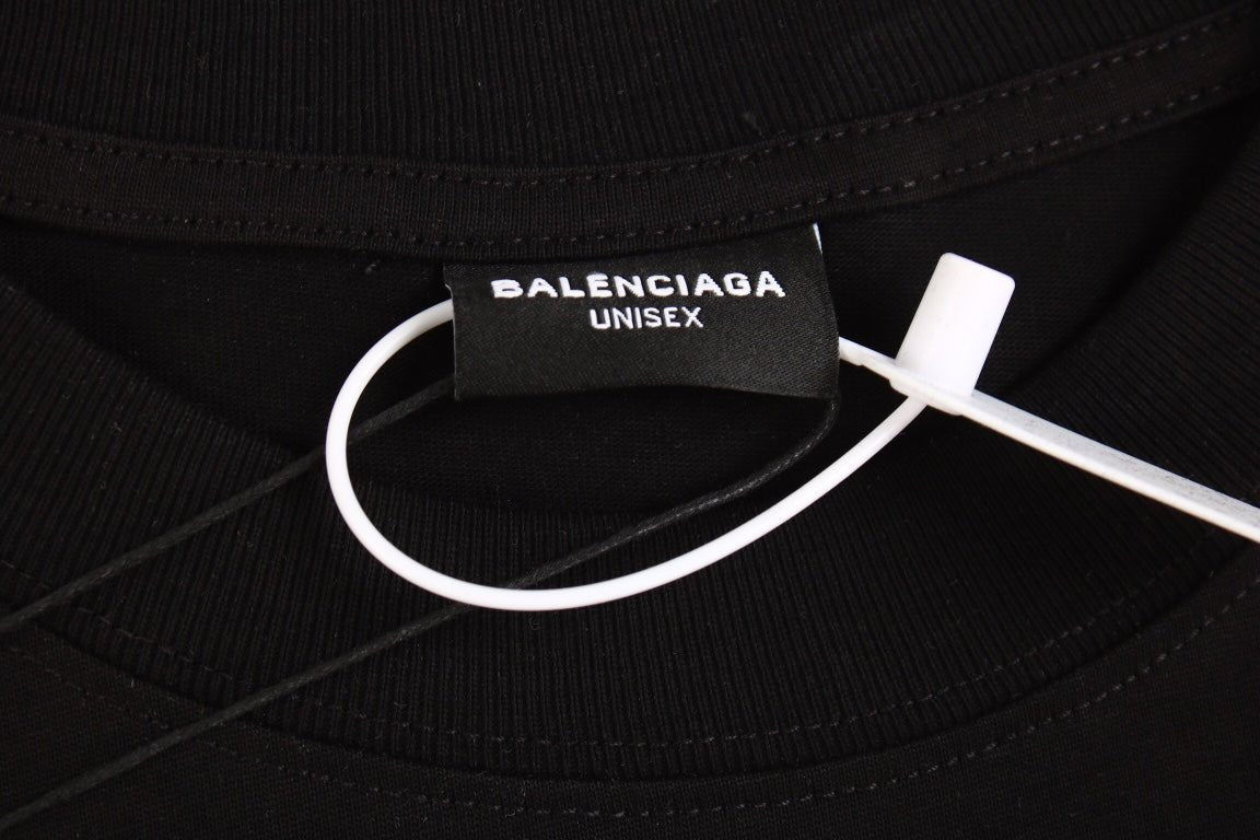 BALENCIAGA GRAFFITI LOGO T-SHIRT BLACK - detail - replica sneakers