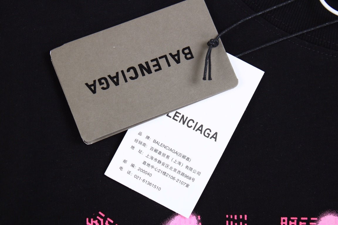 BALENCIAGA GRAFFITI LOGO T-SHIRT BLACK - insole - replica sneakers