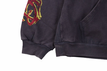 BALENCIAGA ZIP-UP HOODIE WASHED GREY - detail - replica sneakers
