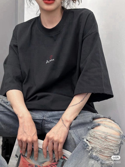 Balenciaga Je t'aime Black T-Shirt - logo - replica sneakers