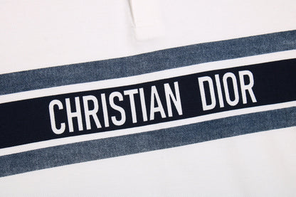 Christian Dior 'Striped Logo' Polo Shirt - box - replica sneakers