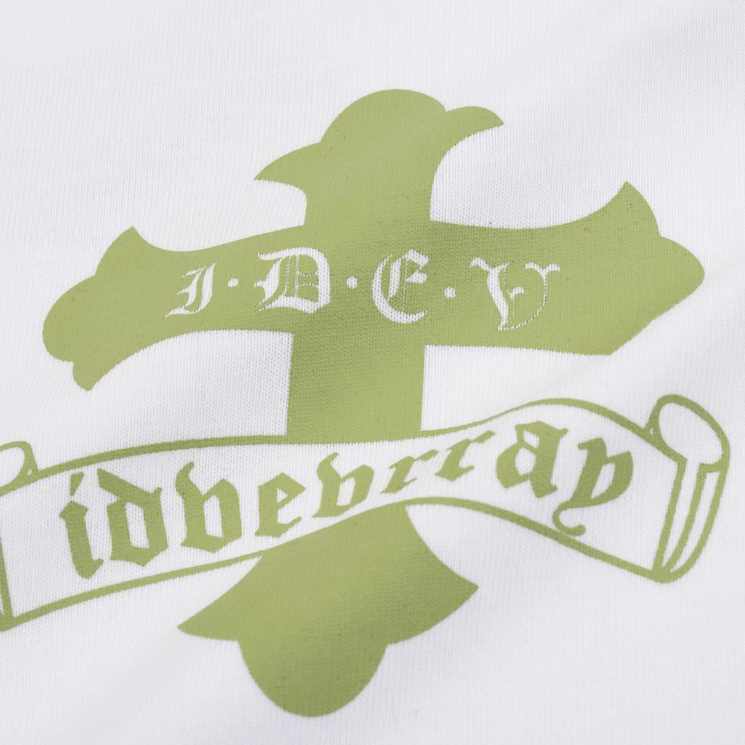 CHROME HEARTS GOLDEN CROSS LOGO T-SHIRT WHITE - outsole - replica sneakers