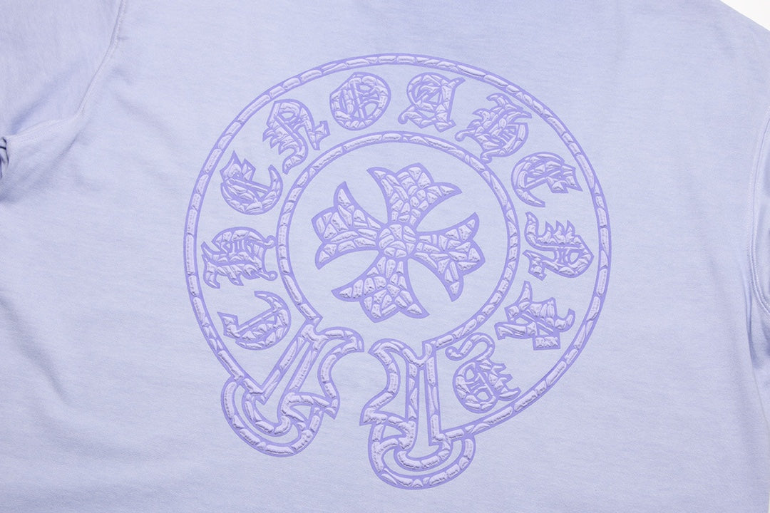 CHROME HEARTS HORSE SHOE LOGO T-SHIRT WASHED LIGHT BLUE - insole - replica sneakers