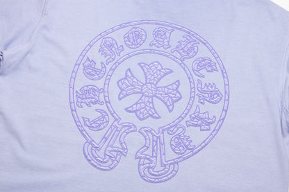 CHROME HEARTS HORSE SHOE LOGO T-SHIRT WASHED LIGHT BLUE - insole - replica sneakers