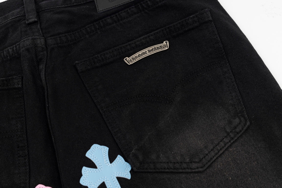 CHROME HEARTS MULTICOLOR CROSS PATCH JORTS BLACK - outsole - replica sneakers