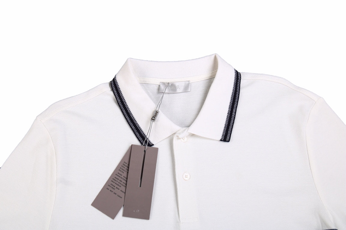 Christian Dior 'Striped Logo' Polo Shirt - logo - replica sneakers