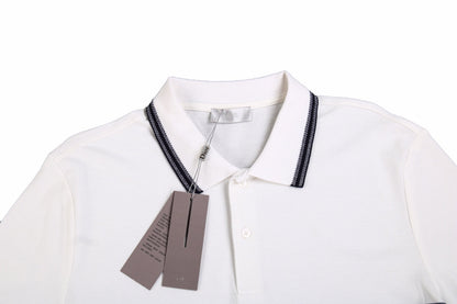 Christian Dior 'Striped Logo' Polo Shirt - logo - replica sneakers