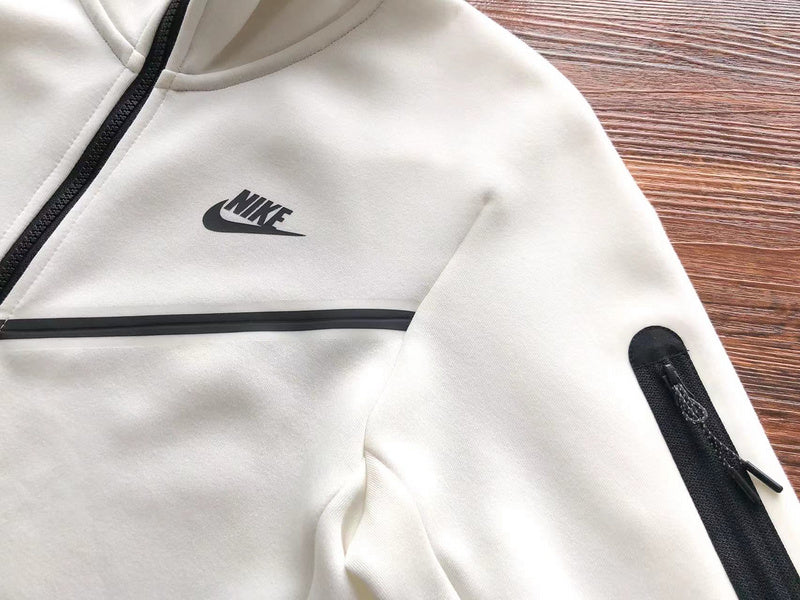 NIKE TECH FLEECE HOODIE x WHITE - logo - replica sneakers