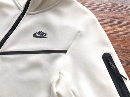 NIKE TECH FLEECE HOODIE x WHITE - logo - replica sneakers
