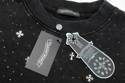 CHROME HEARTS STARRY RHINESTONE SWEATSHIRT WASHED BLACK - outsole - replica sneakers
