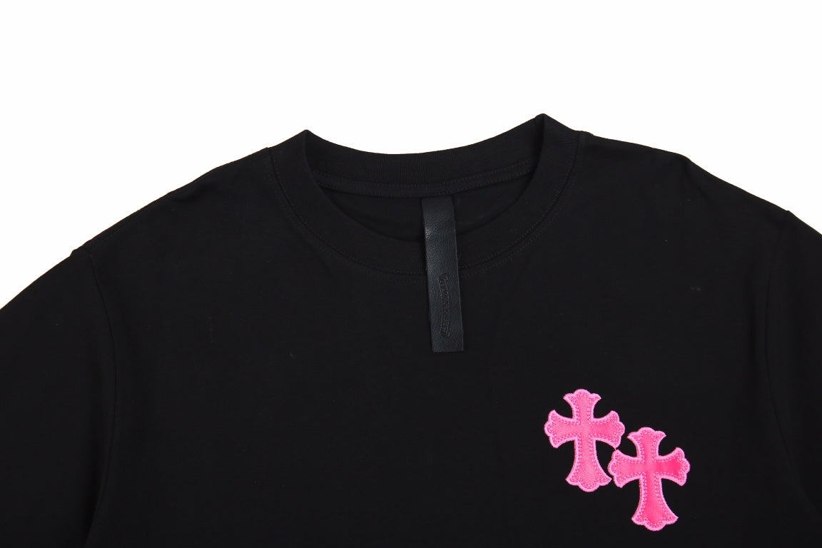 CHROME HEARTS HORSE SHOE LOGO T-SHIRT BLACK PINK - box - replica sneakers