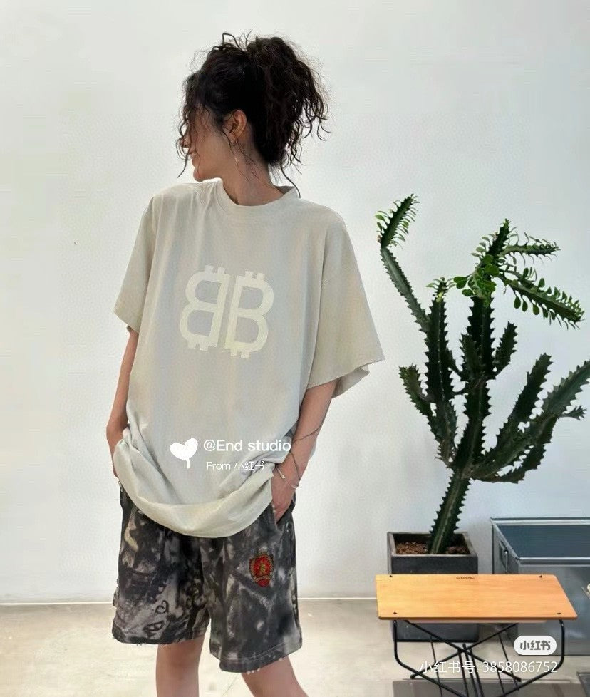 Balenciaga T-Shirt - Double B Graphic - logo - replica sneakers