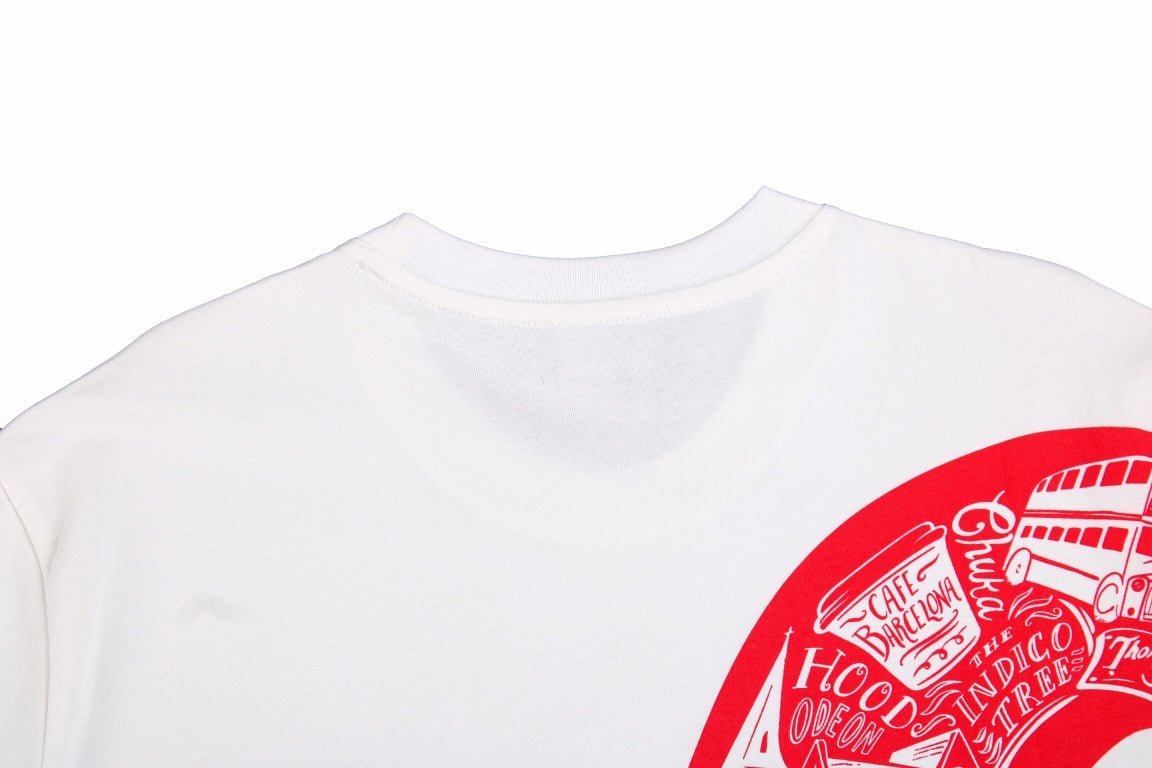 BALENCIAGA x SUPREME RED BLACK S T-SHIRT WHITE - detail - replica sneakers