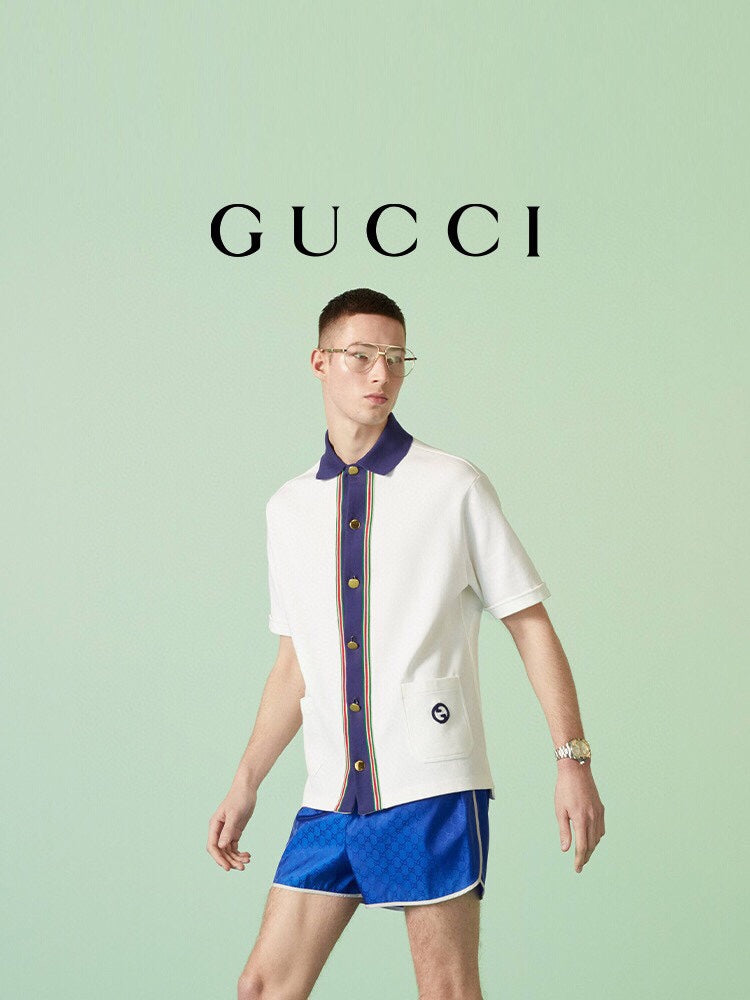 Gucci Contrast Collar Shirt - logo - replica sneakers