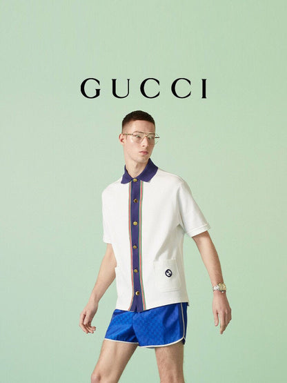 Gucci Contrast Collar Shirt - logo - replica sneakers