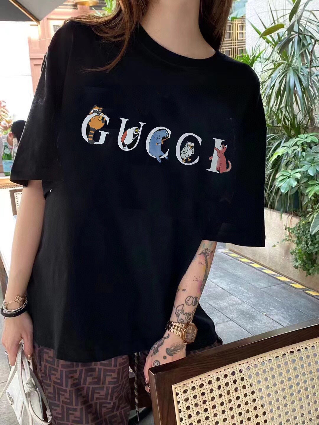 Gucci Mushroom Cluster T-Shirt (Black) - outsole - replica sneakers
