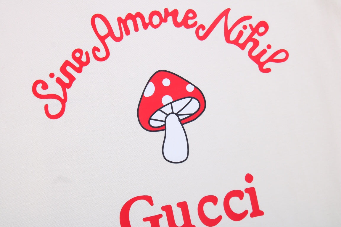 Gucci Mushroom Graphic T-Shirt (Cream) - logo - replica sneakers