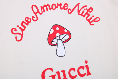 Gucci Mushroom Graphic T-Shirt (Cream) - logo - replica sneakers