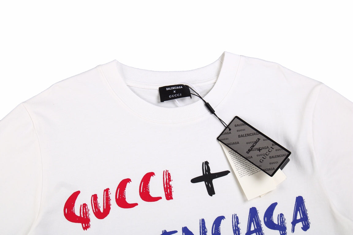 GUCCI x BALENCIAGA T-SHIRT WHITE - box - replica sneakers