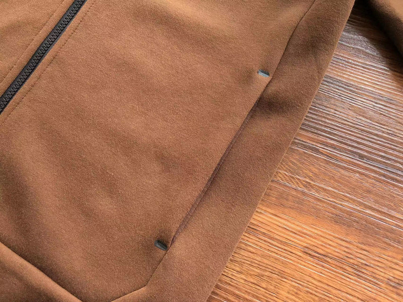 NIKE TECH FLEECE HOODIE x BROWN - logo - replica sneakers