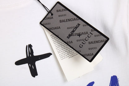 GUCCI x BALENCIAGA T-SHIRT WHITE - logo - replica sneakers