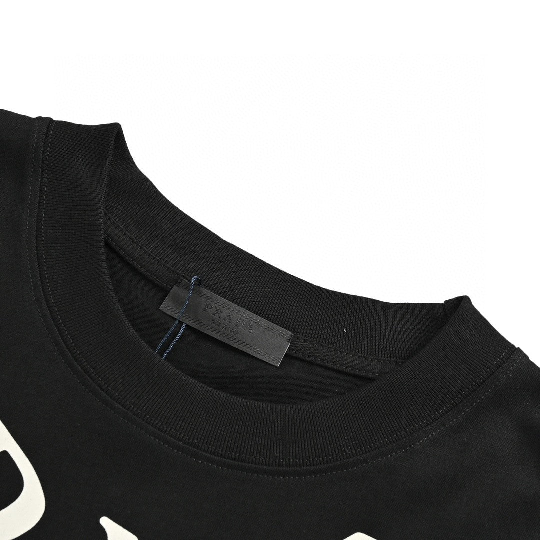 Prada T-Shirt - Black with Bold Branding - box - replica sneakers