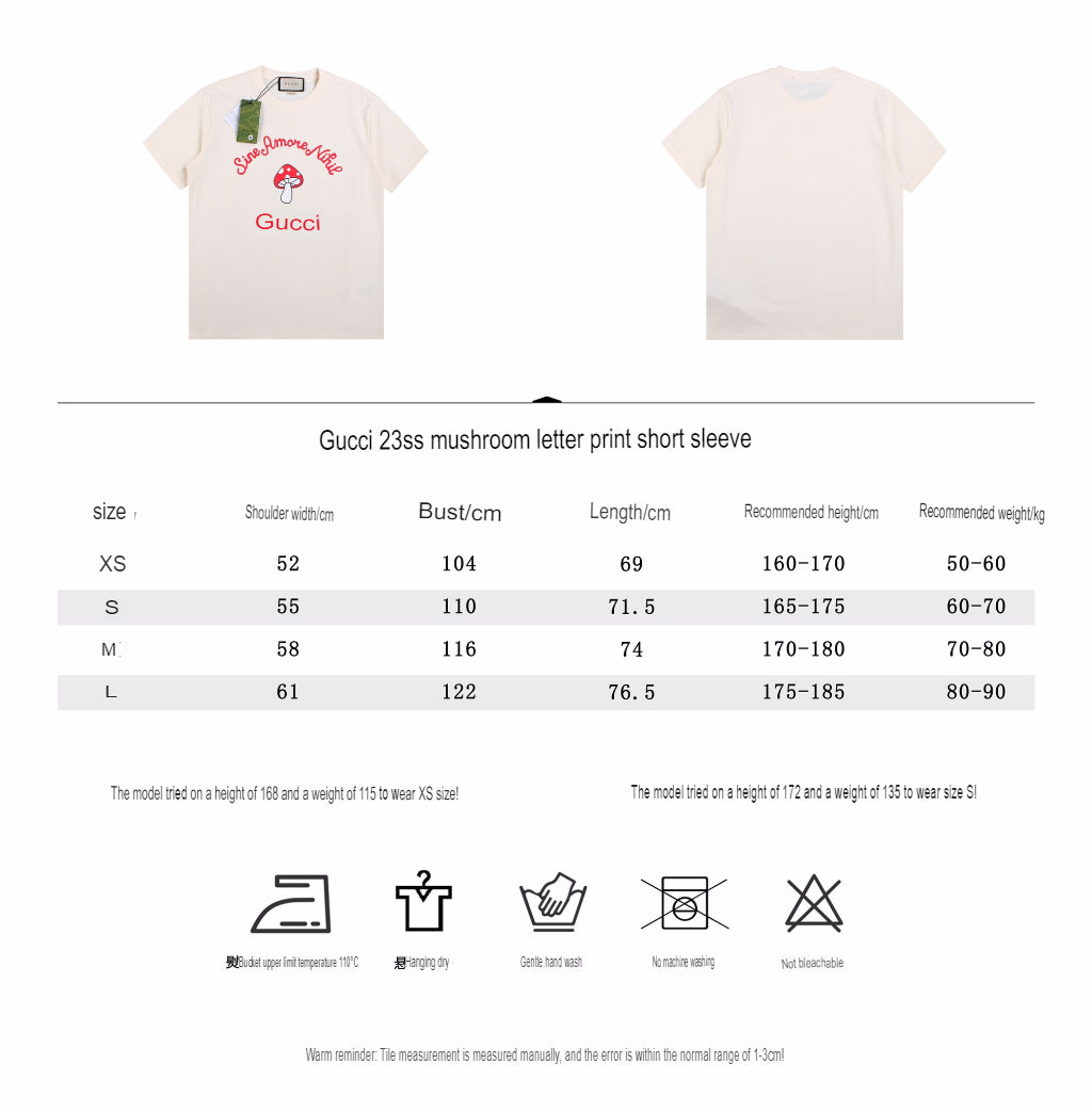 Gucci Mushroom Graphic T-Shirt (Cream) - logo - replica sneakers
