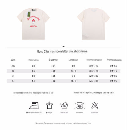 Gucci Mushroom Graphic T-Shirt (Cream) - logo - replica sneakers
