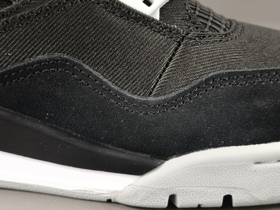JORDAN 4 x BLACK CANVAS - logo - replica sneakers
