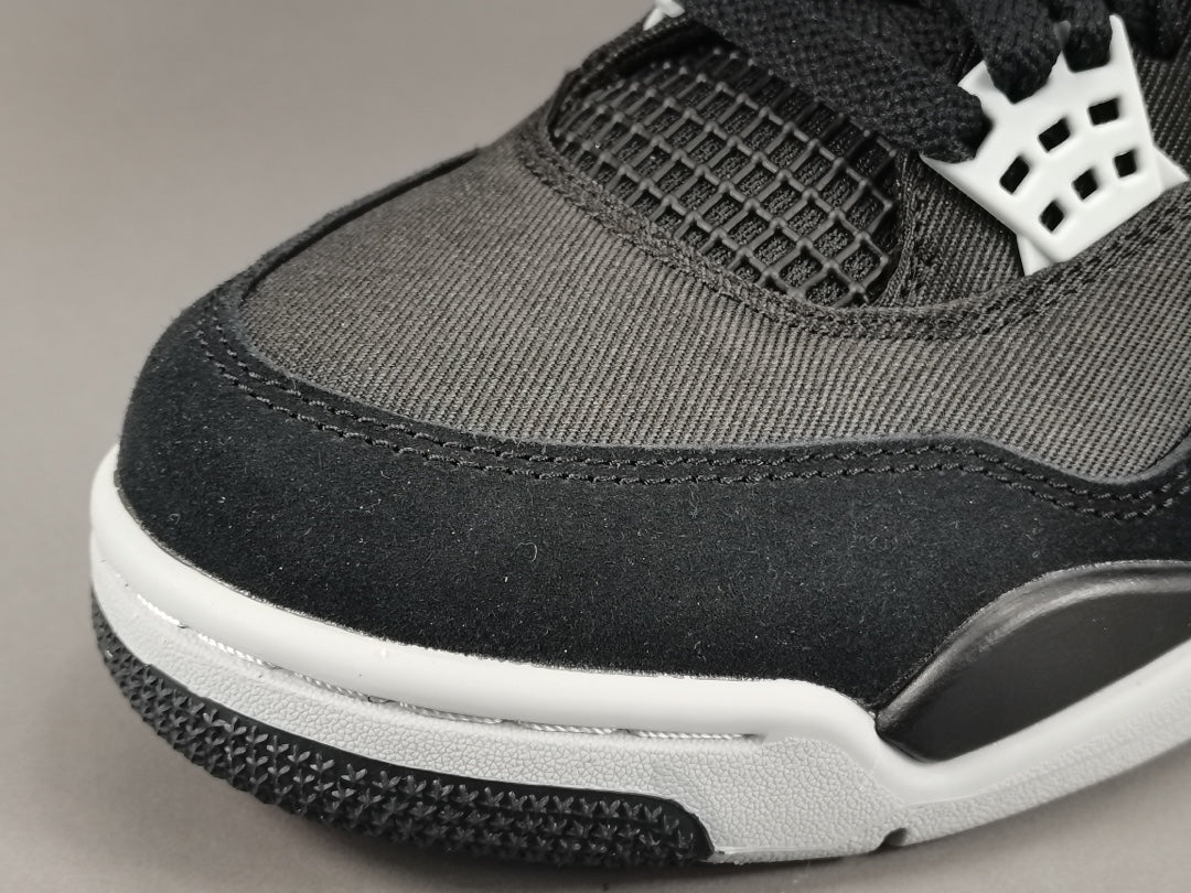 JORDAN 4 x BLACK CANVAS - logo - replica sneakers