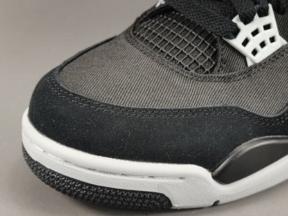 JORDAN 4 x BLACK CANVAS - logo - replica sneakers