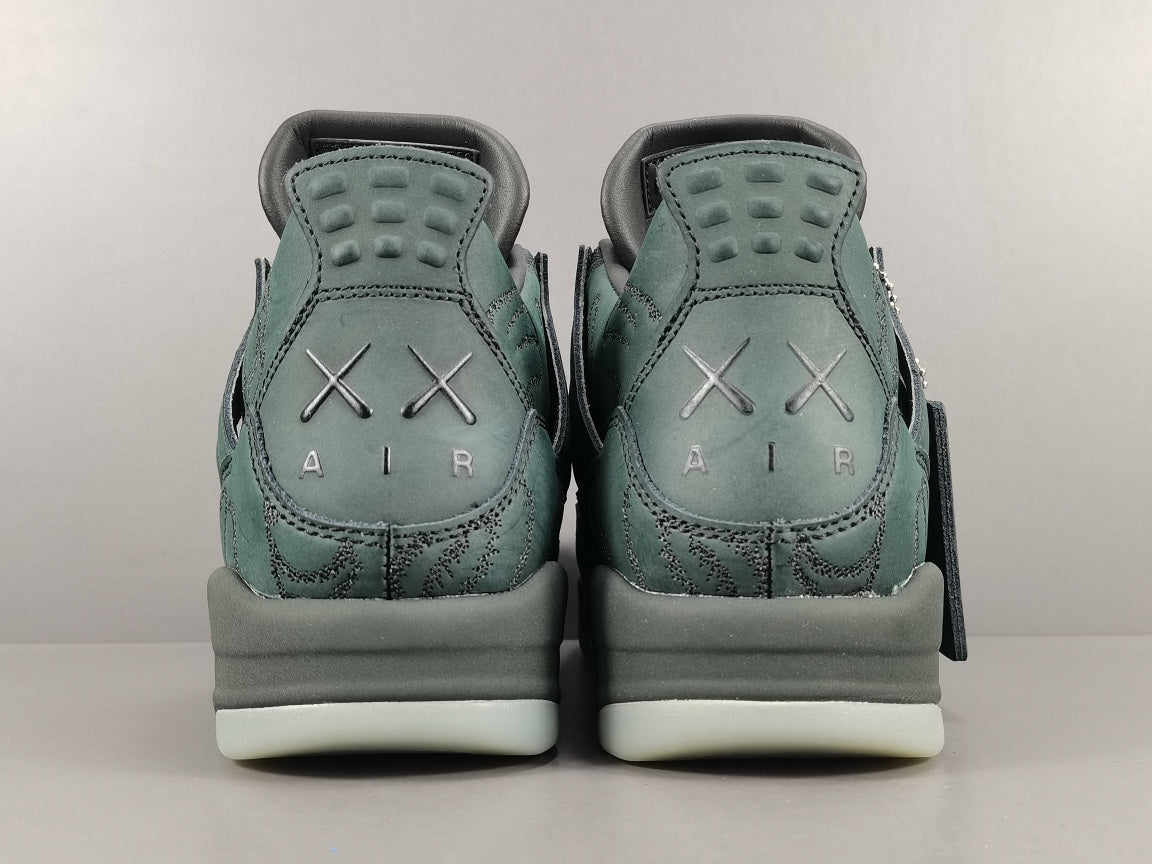 JORDAN 4 x KAWS BLACK OLIVE - logo - replica sneakers