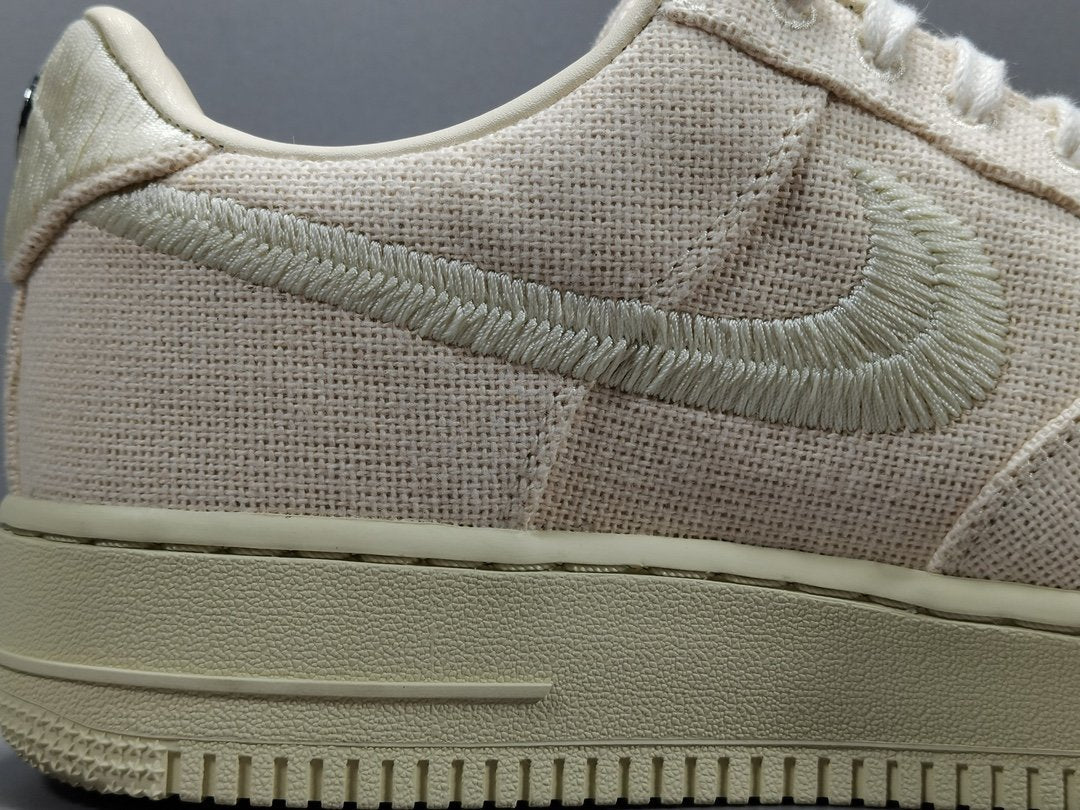 NIKE AIR FORCE 1 x STUSSY FOSSIL - logo - replica sneakers